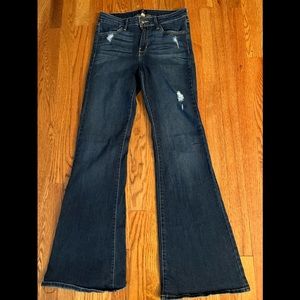 JUST BLACK FLARE BOOT CUT JEANS DISTRESSED 30